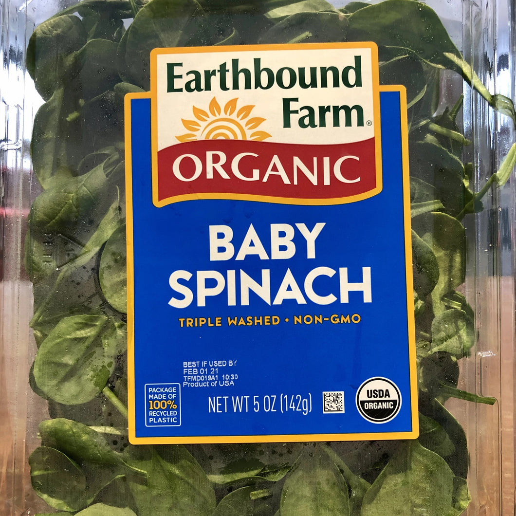 Greens Spinach Baby Earthbound Organic (5 oz.)